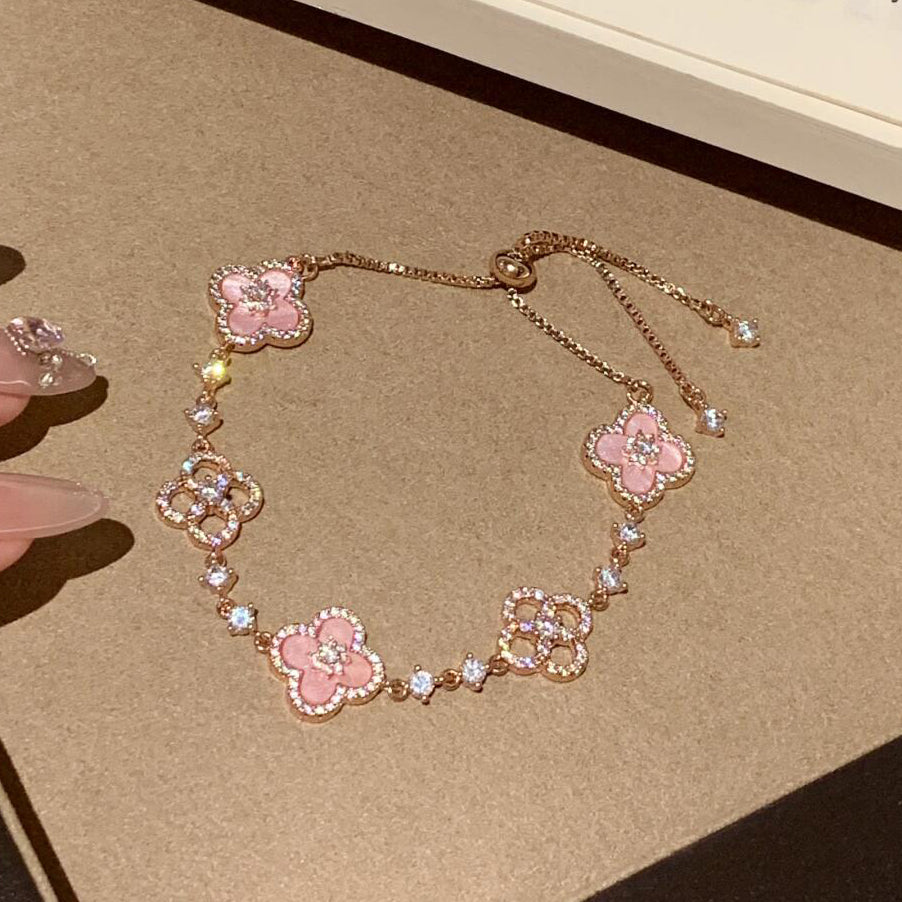 [Clover]CLOVER 5 MOTIF PINK BLUE RED WHITE BRACELET
