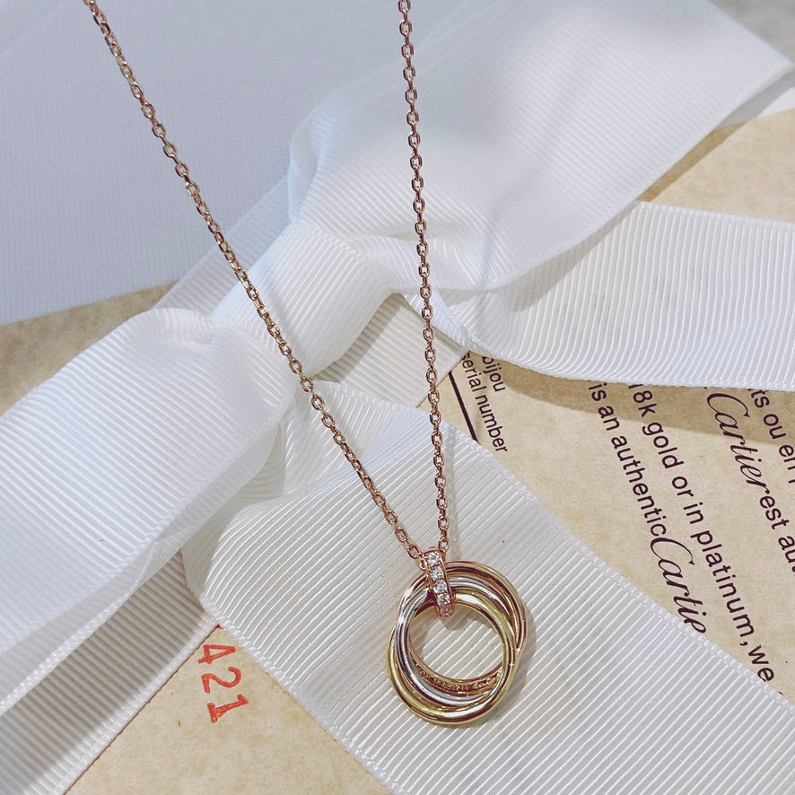 [Clover]TRINITY NECKLACE GOLD  DIAMONDS