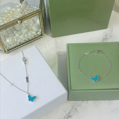 [Clover]BUTTERFLY TURQUOISE BUTTERFLY BRACELET SILVER