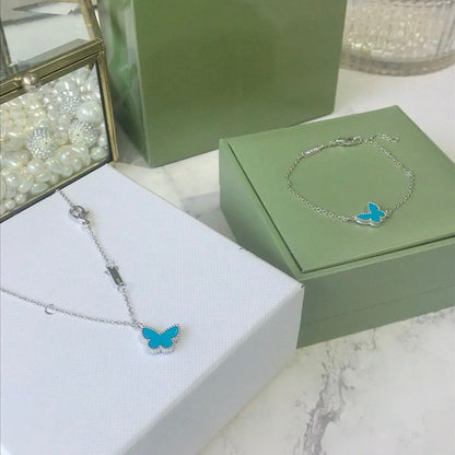 [Clover]BUTTERFLY TURQUOISE BUTTERFLY BRACELET SILVER