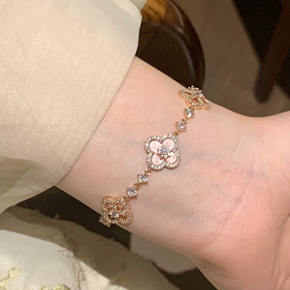 [Clover]CLOVER 5 MOTIF PINK BLUE RED WHITE BRACELET