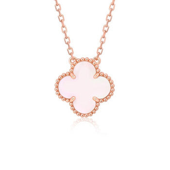 [Clover]CLOVER 9.5MM PINK MOTHER-OF-PEARL SINGLE FLOWER NECKLACE