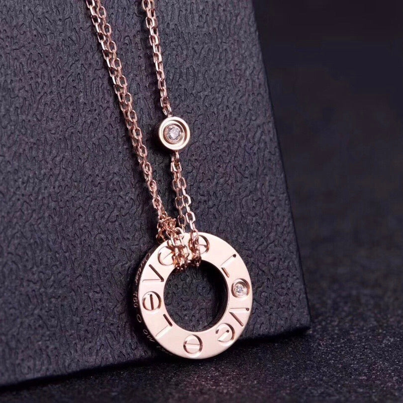 [Clover]LOVE NECKLACE 16MM 2 DIAMONDS