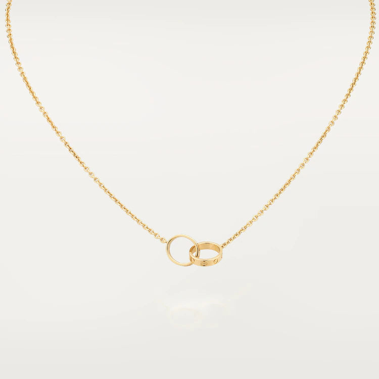 [Clover]LOVE NECKLACE DOUBLE RING GOLD