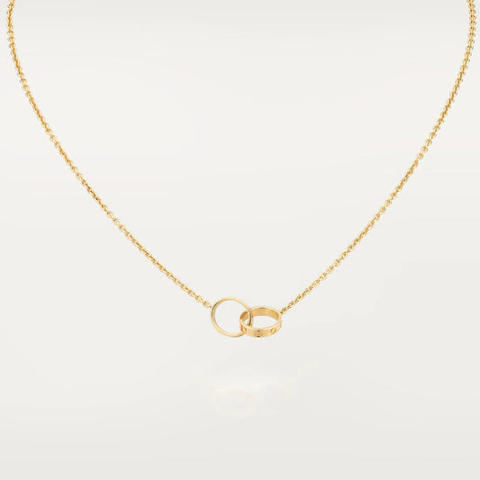[Clover]LOVE NECKLACE DOUBLE RING GOLD