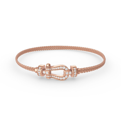 [Clover]FORCE SMALL HORSESHOE  DIAMOND CHAIN ROPE BRACELET