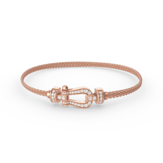 [Clover]FORCE SMALL HORSESHOE  DIAMOND CHAIN ROPE BRACELET