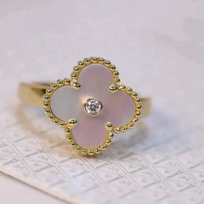 [Clover]CLOVER PINK MOP RING GOLD DIAMOND