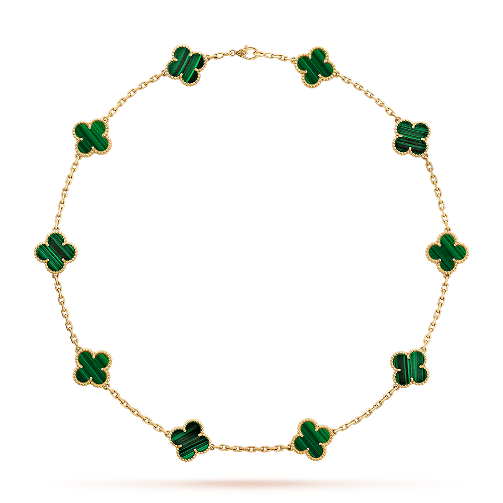 [Clover]CLOVER 10 MOTIFS MALACHITE NECKLACE