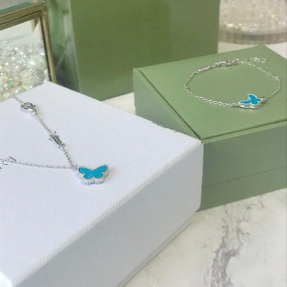 [Clover]BUTTERFLY TURQUOISE BUTTERFLY BRACELET SILVER