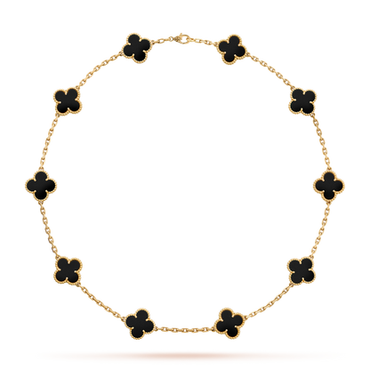 [Clover]CLOVER 10 MOTIFS ONYX NECKLACE
