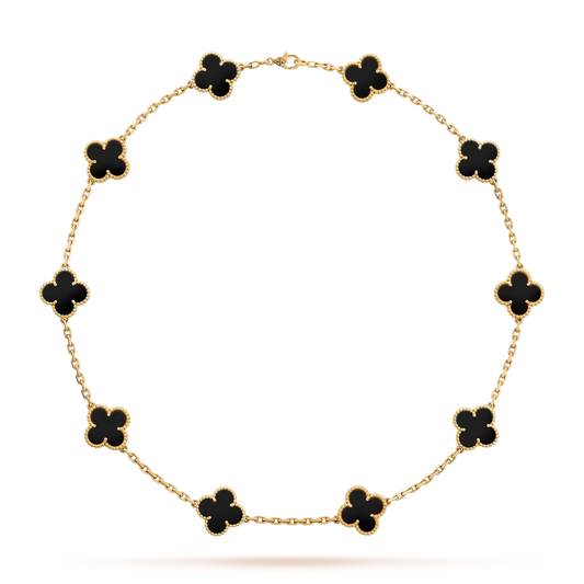 [Clover]CLOVER 10 MOTIFS ONYX NECKLACE