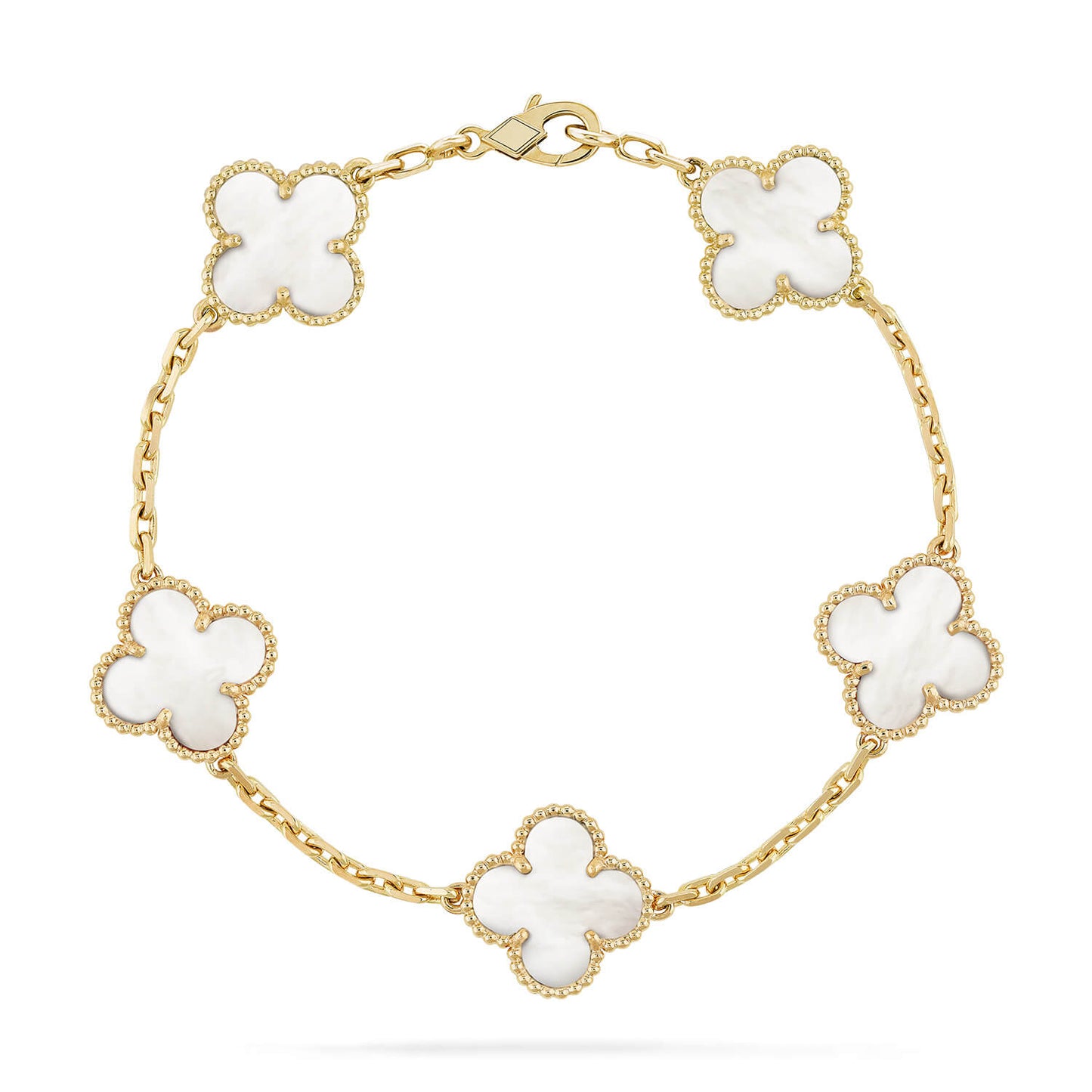 [Clover]CLOVER  5 MOTIF WHITE MOP BRACELET