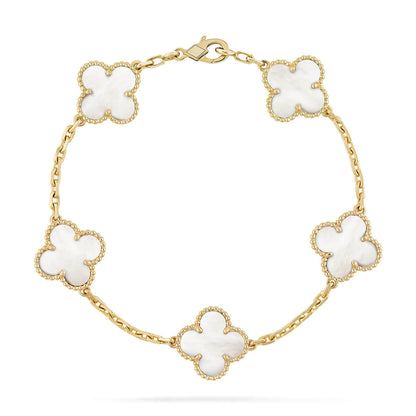 [Clover]CLOVER  5 MOTIF WHITE MOP BRACELET