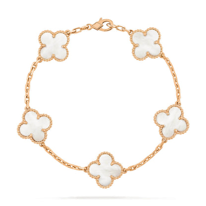 [Clover]CLOVER  5 MOTIF WHITE MOP BRACELET