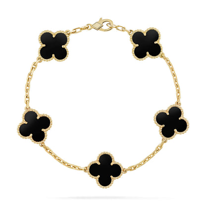 [Clover]CLOVER  5 MOTIFS BLACK ONYX BRACELET