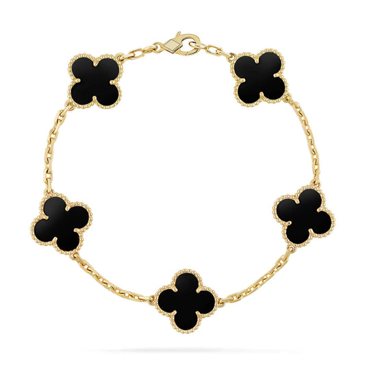 [Clover]CLOVER  5 MOTIFS BLACK ONYX BRACELET