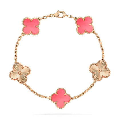 [Clover]CLOVER BRACELET 5 MOTIF PINK AND PINK GOLD