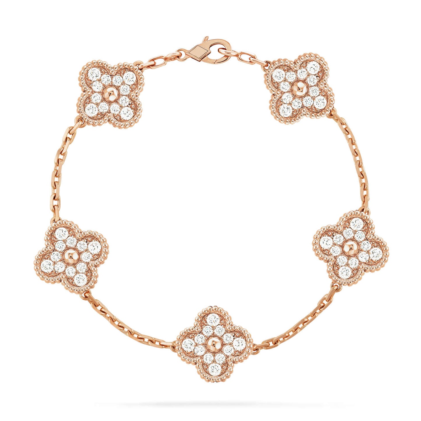 [Clover]CLOVER 5 MOTIFS  FULL DIAMOND BRACELET
