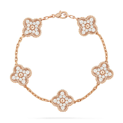 [Clover]CLOVER 5 MOTIFS  FULL DIAMOND BRACELET