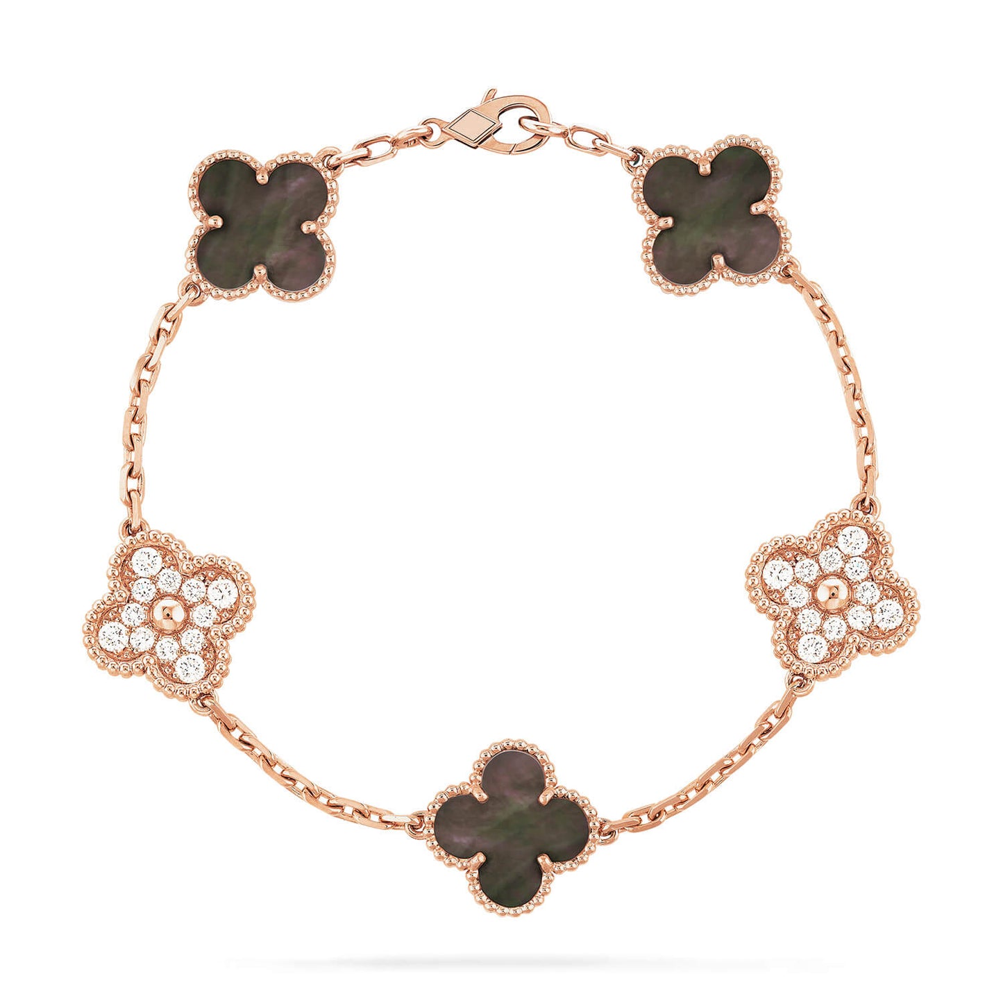 [Clover]CLOVER 5 MOTIF GRAY MOP DIAMOND BRACELET