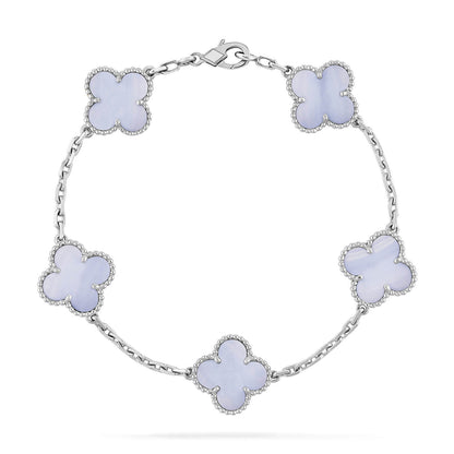 [Clover]CLOVER  5 MOTIF PURPLE CHALCEDONY BRACELET SILVER