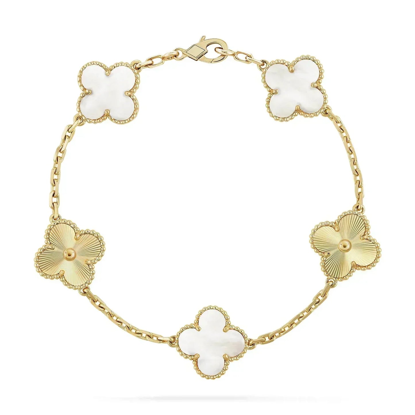 [Clover]CLOVER BRACELET 5 MOTIF WHITE MOP PINK GOLD