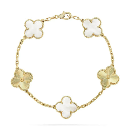 [Clover]CLOVER BRACELET 5 MOTIF WHITE MOP PINK GOLD