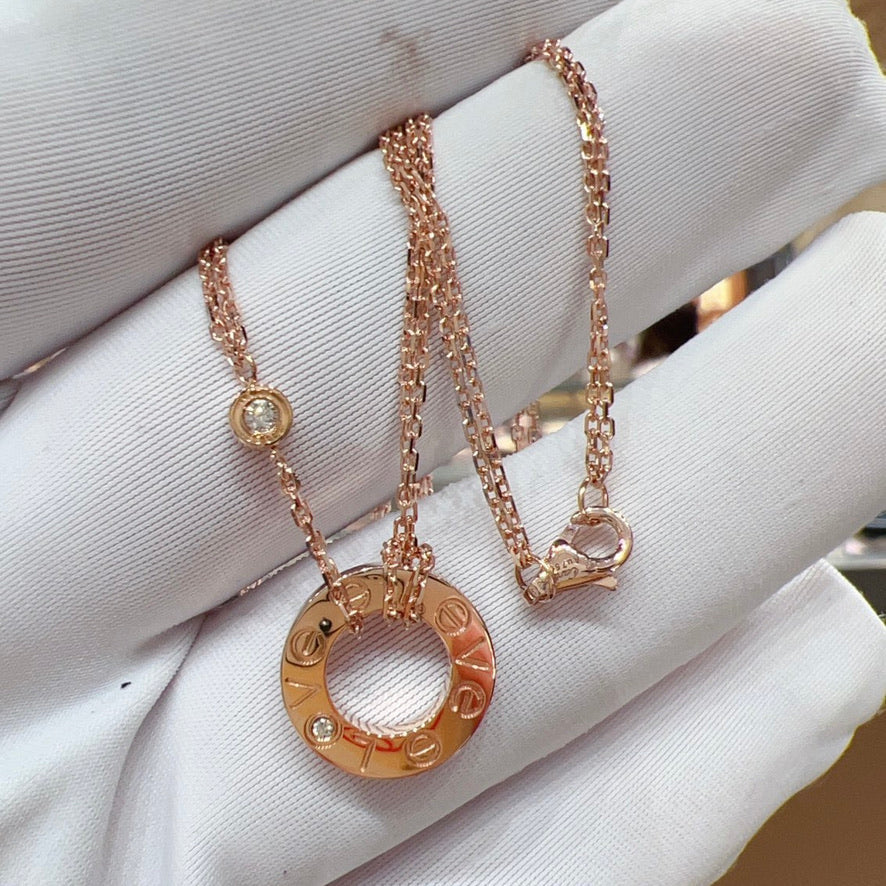 [Clover]LOVE NECKLACE 16MM 2 DIAMONDS