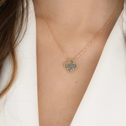 [Clover]CLOVER 15MM  GRAY MOTHER OF PEARL NECKLACE