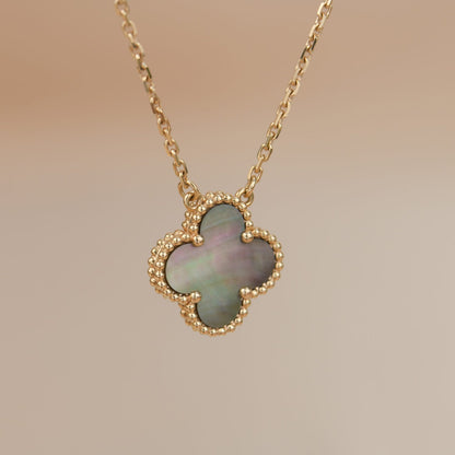 [Clover]CLOVER 15MM  GRAY MOTHER OF PEARL NECKLACE
