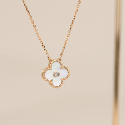 [Clover]CLOVER 15MM DIAMOND WHITE FRITILLARIA NECKLACE