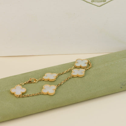 [Clover]CLOVER  5 MOTIF WHITE MOP BRACELET