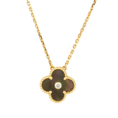 [Clover]CLOVER 15MM DIAMOND AND MOTHER-OF-GREY NECKLACE