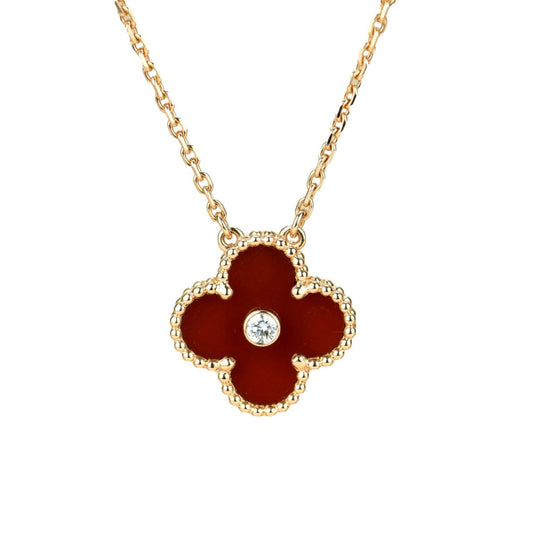 [Clover]CLOVER 15MM DIAMOND CARNELIAN NECKLACE