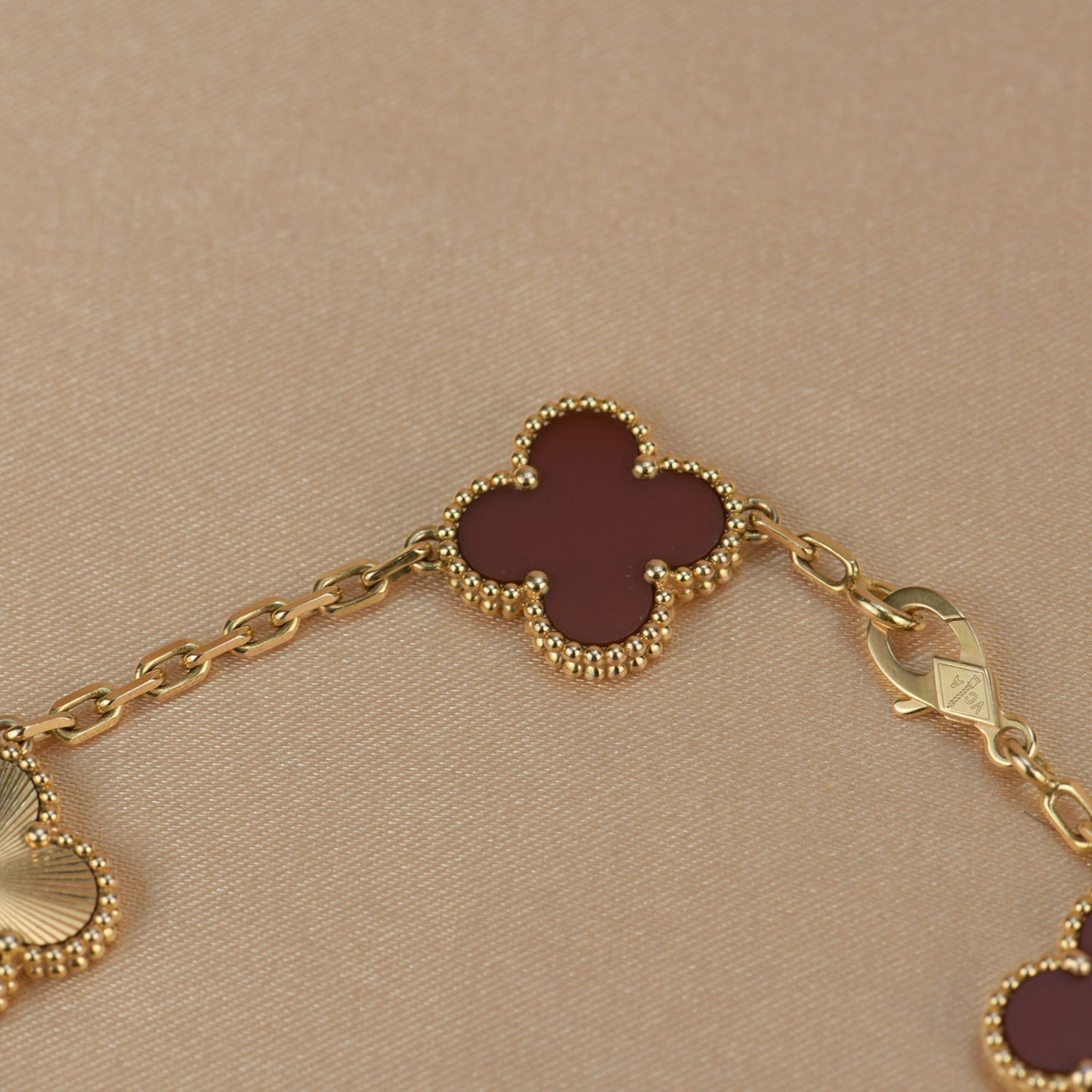 [Clover]CLOVER  5 MOTIFS CARNELIAN GOLD BRACELET