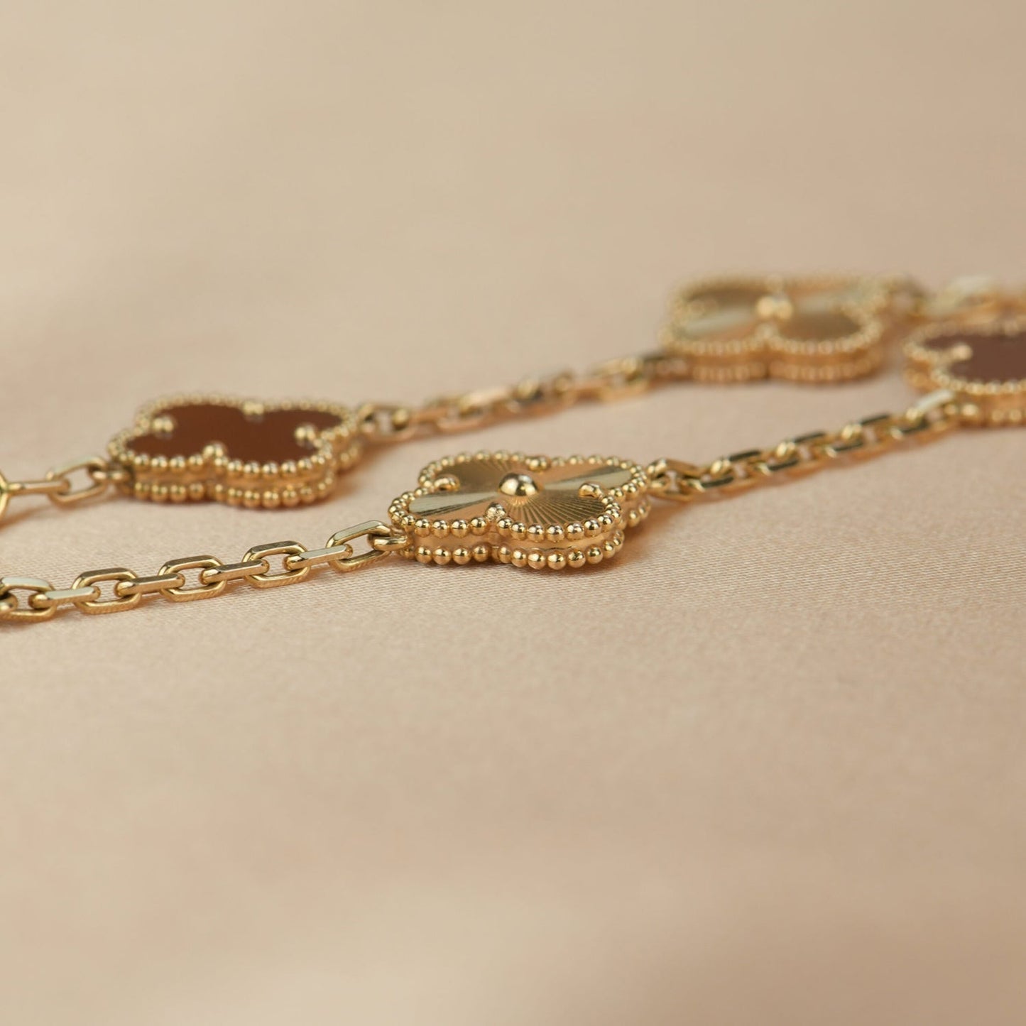 [Clover]CLOVER  5 MOTIFS CARNELIAN GOLD BRACELET