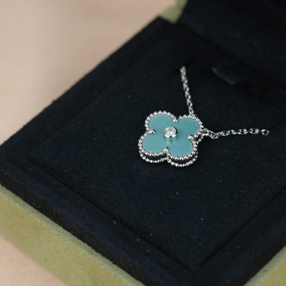 [Clover]CLOVER 15MM DIAMOND SVRES PORCELAIN  NECKLACE SILVER