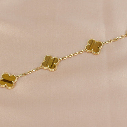 [Clover]CLOVER  5 MOTIFS TIGER EYE BRACELET
