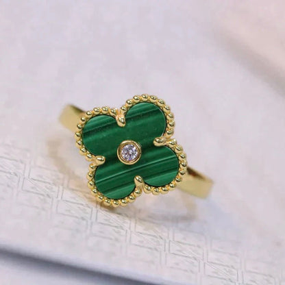 [Clover]CLOVER MALACHITE RING GOLD DIAMOND