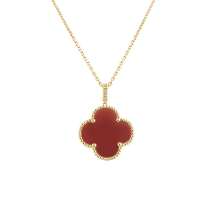 [Clover]CLOVER 25MM NECKLACE GOLD CARNELIAN
