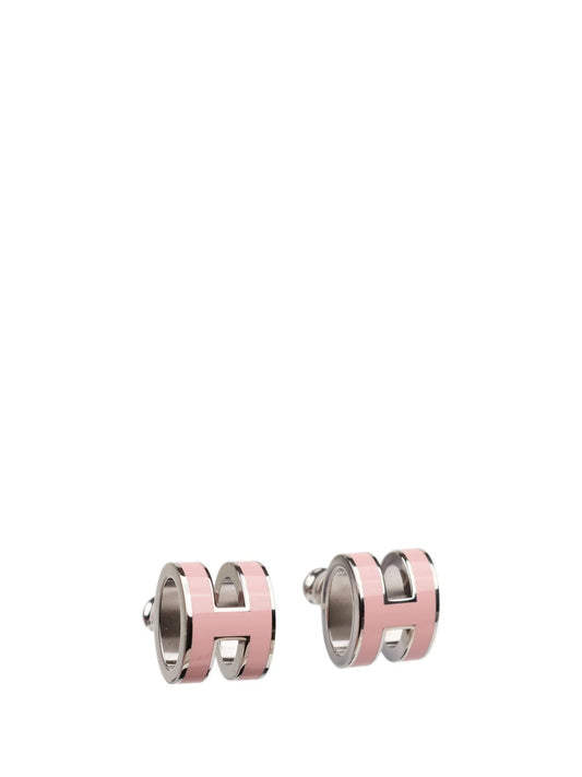[Clover]MINI POP H SILVER EARRINGS PINK