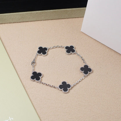 [Clover]CLOVER 5 MOTIF ONYXS  BRACELET SILVER