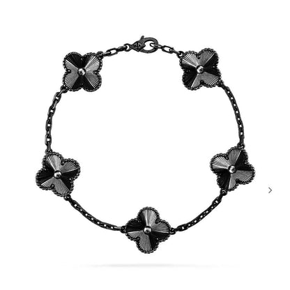 [Clover]CLOVER 5 MOTIF BLACK BRACELET
