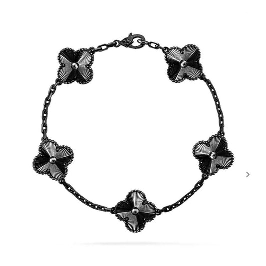 [Clover]CLOVER 5 MOTIF BLACK BRACELET