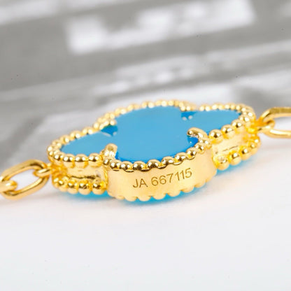 [Clover]CLOVER 5 MOTIFS TURQUOISE BRACELET