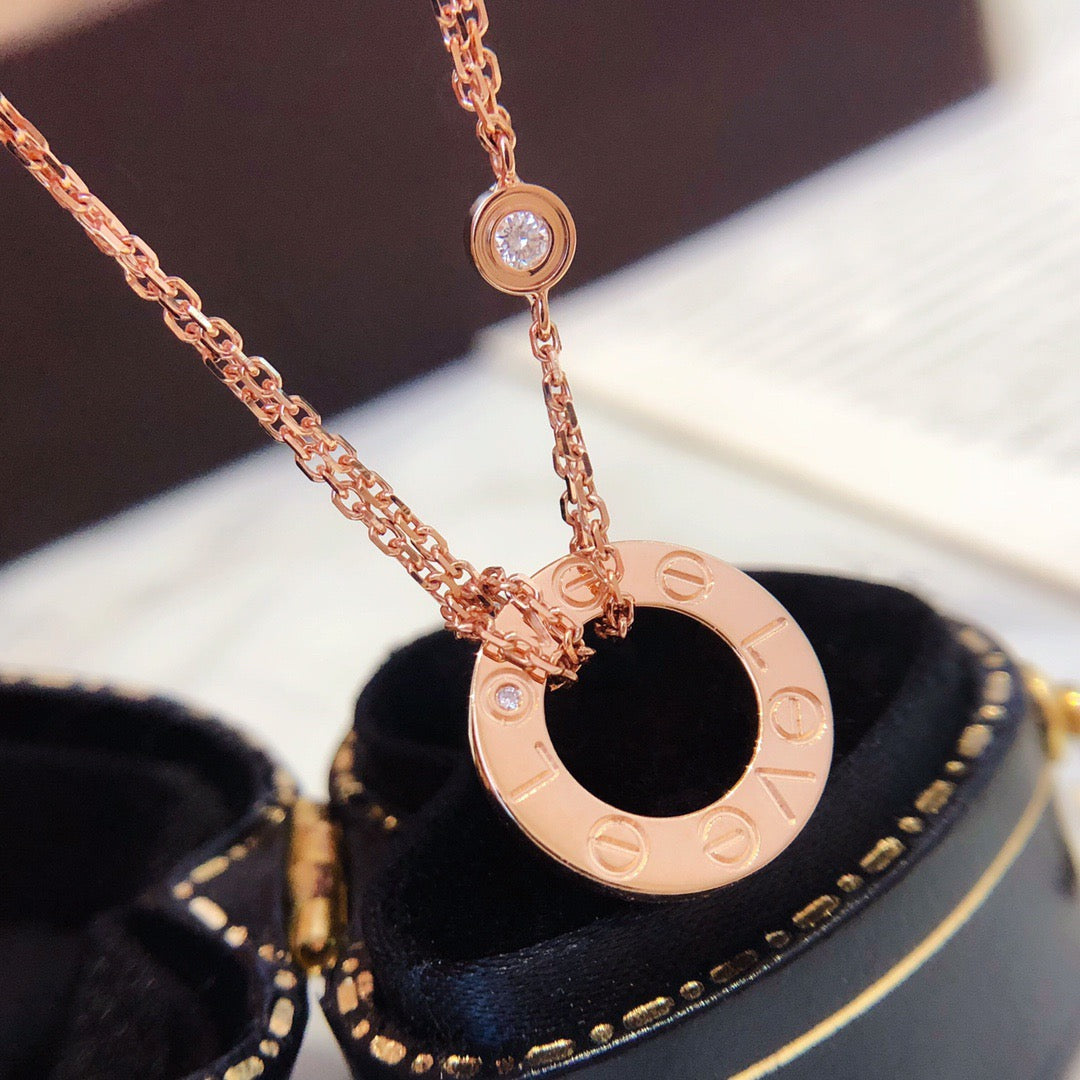 [Clover]LOVE NECKLACE 16MM 2 DIAMONDS