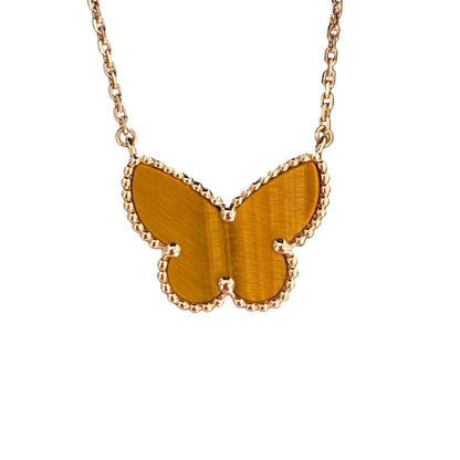 [Clover] TIGER__ EYE BUTTERFLY NECKLACE