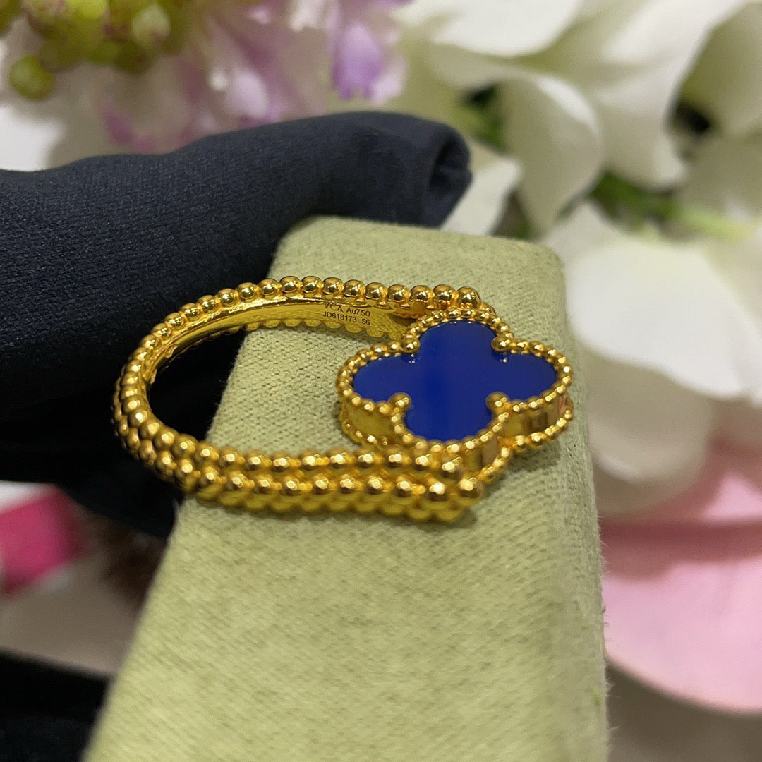[Clover]CLOVER RIVERSIBLE BLUE AGATE RING