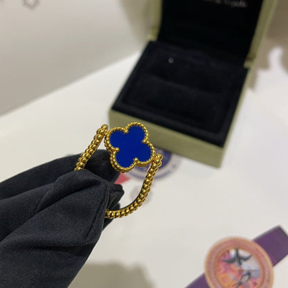 [Clover]CLOVER RIVERSIBLE BLUE AGATE RING